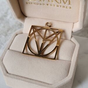 Gold Plated Sterling Silver Secret Code "I LOVE YOU" Geometric Pendant